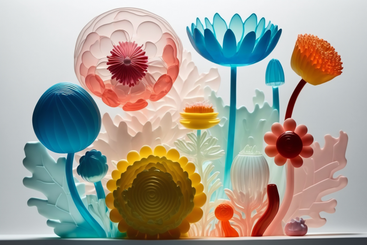 Composition de fleurs abstraites 3d PNG, SVG