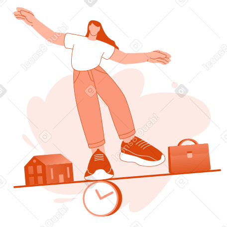 Woman maintaining work-life balance PNG, SVG