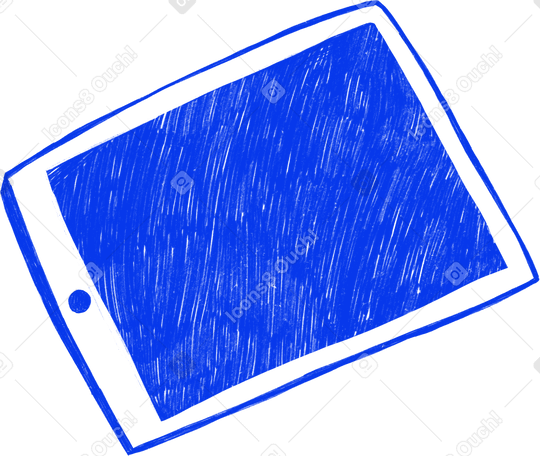 blue ipad sketch Illustration in PNG, SVG