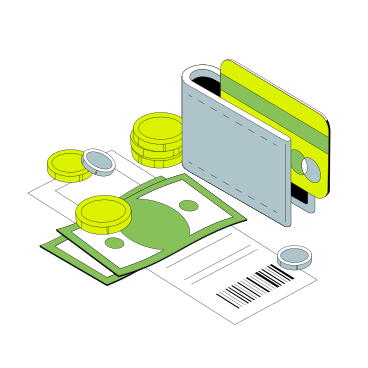 Money wallet with credit card and receipt PNG, SVG