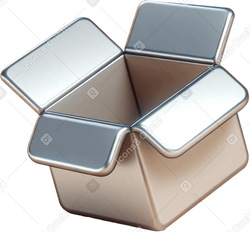 Хромированная картонная коробка в PNG, SVG