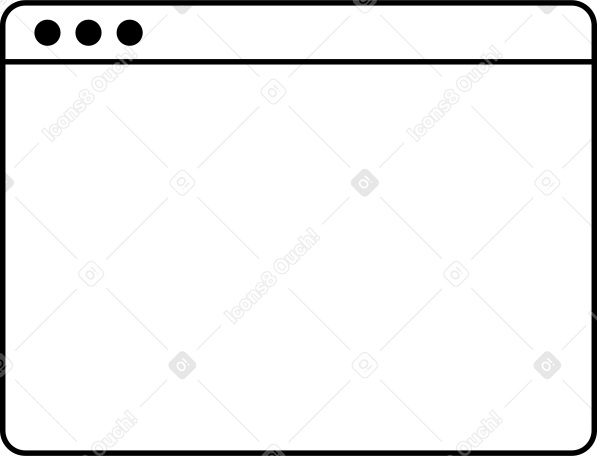 large white browser window Illustration in PNG, SVG