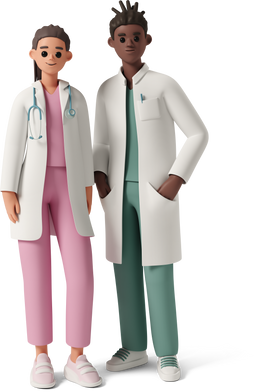 doctors in lab coats Illustration in PNG, SVG