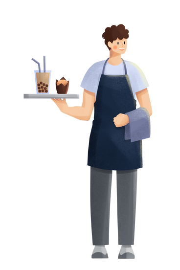 Waiter with an order PNG, SVG