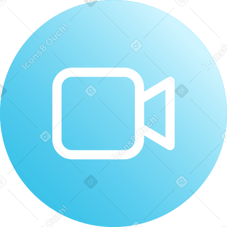 蓝色圆形相机图标 PNG, SVG