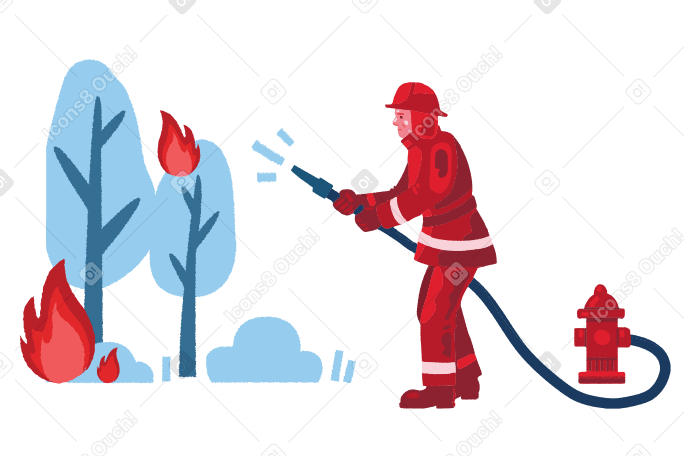 Put out a fire with love Illustration in PNG, SVG