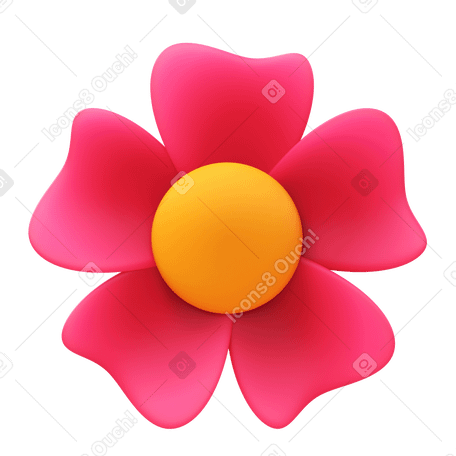 3D flower Illustration in PNG, SVG