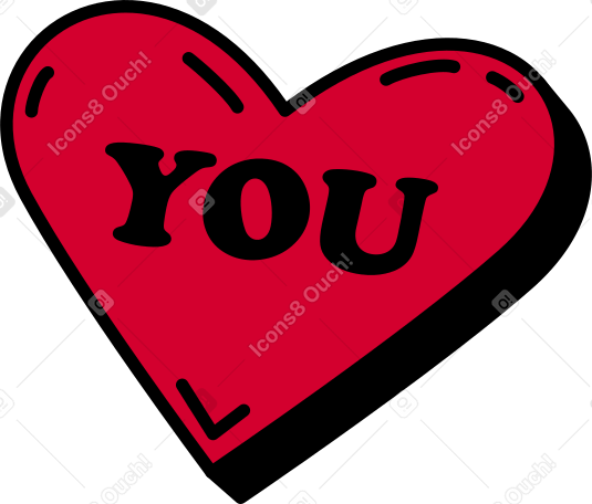 heart with the word you PNG, SVG