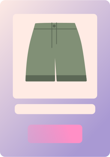 product card with shorts PNG, SVG