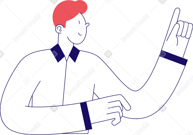 man pointing his finger up PNG, SVG