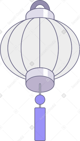 Белый китайский фонарь в PNG, SVG