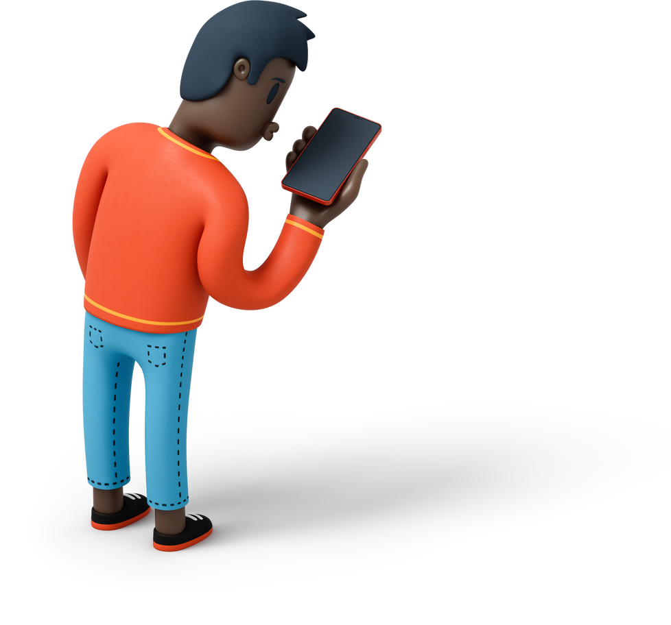 Illustration Homme avec téléphone aux formats PNG, SVG