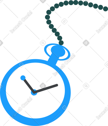 Blue pocket watch PNG, SVG