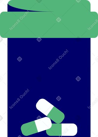 Медицинский флакон с таблетками в PNG, SVG