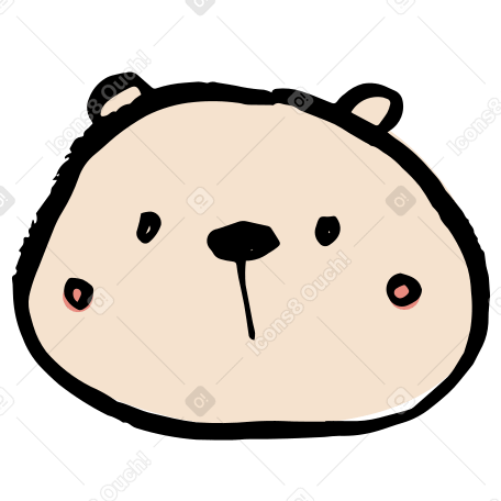 polar bear's head Illustration in PNG, SVG