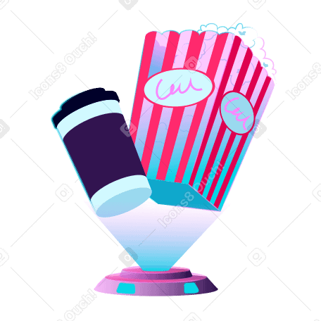 Popcorn e bevanda calda per il cinema PNG, SVG