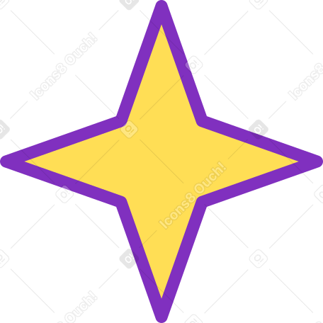 one four pointed star Illustration in PNG, SVG