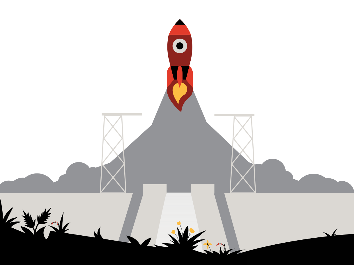 Rocket launch Illustration in PNG, SVG