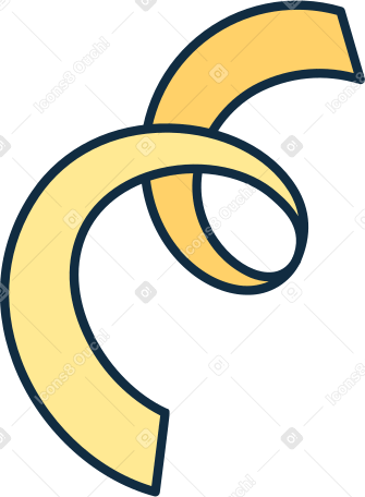 yellow curl Illustration in PNG, SVG