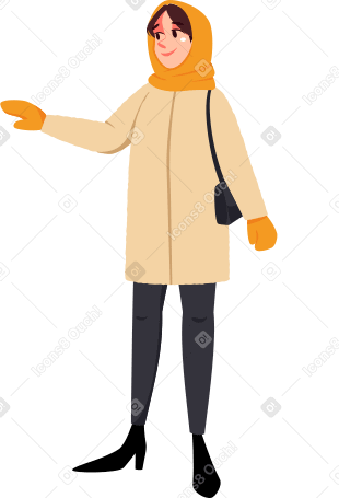 woman with bag Illustration in PNG, SVG