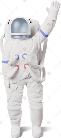 3D astronaut waving Illustration in PNG, SVG