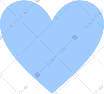 Light blue heart PNG, SVG