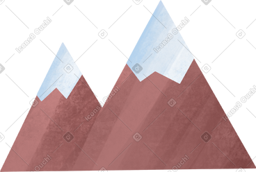 Two mountains with snowy peaks PNG, SVG