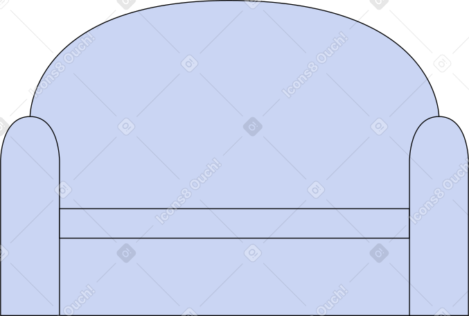 lilac soft sofa Illustration in PNG, SVG
