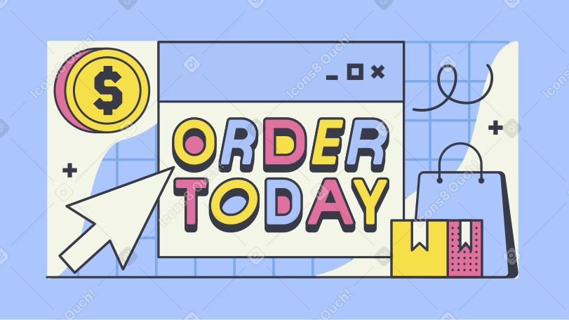 Lettering order today con browser e ordina elementi online PNG, SVG