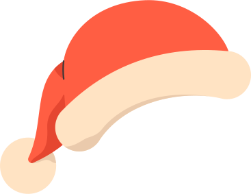 santa hat pompon down back PNG, SVG