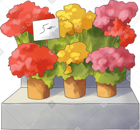 摊位上的鲜花 PNG, SVG