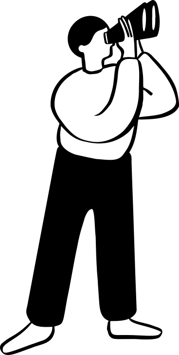 Hombre con binoculares PNG, SVG
