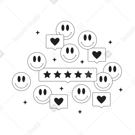 Ícones de emoticon de coração e estrela PNG, SVG