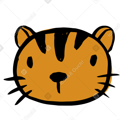 tiger's head Illustration in PNG, SVG