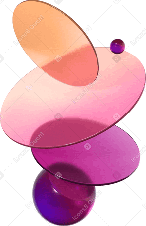 3D composition of colorful lenses and spheres PNG, SVG