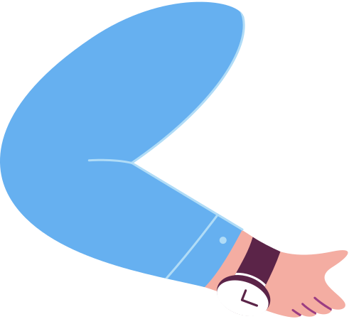 arm with blue sleeve Illustration in PNG, SVG