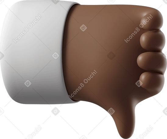 3D Mano di pelle marrone scuro che dà antipatia PNG, SVG