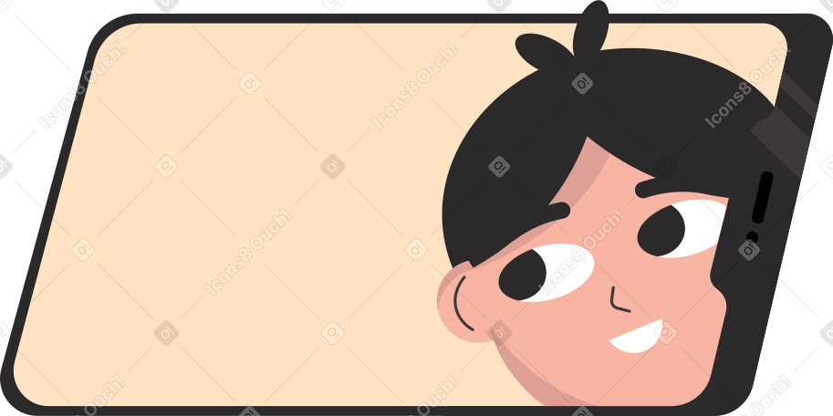 phone with boy Illustration in PNG, SVG