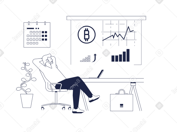 Ilustración animada de Crecimiento de bitcoin en GIF, Lottie (JSON), AE