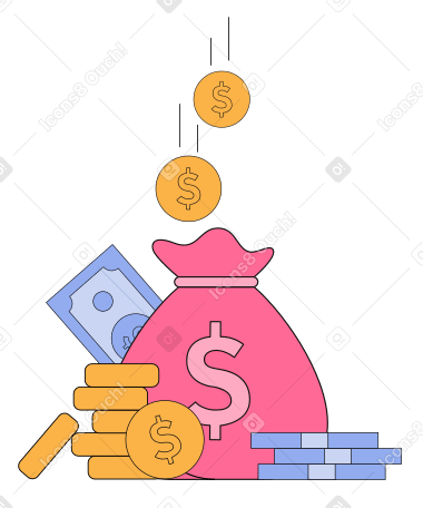 Savings and income Illustration in PNG, SVG