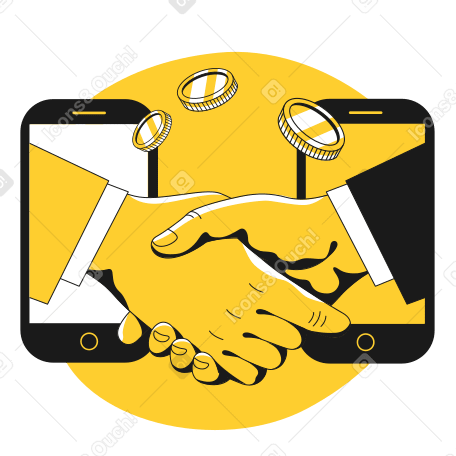 Deal with handshake, phones and money PNG, SVG