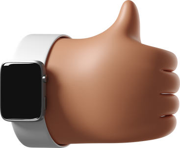 Gebräunte hauthand mit ausgeschalteter smartwatch, die daumen nach oben zeigt PNG, SVG