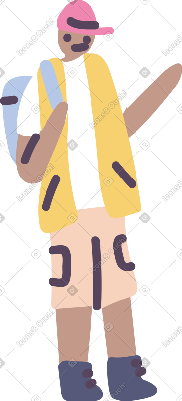 Man in expedition clothes PNG, SVG