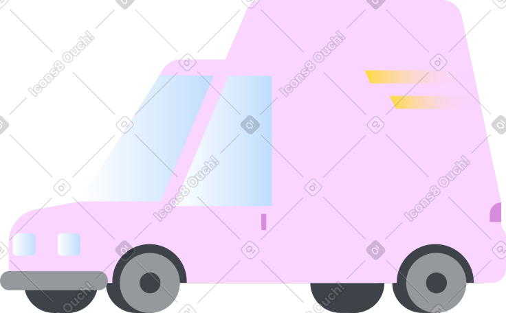 lilac delivery car PNG, SVG