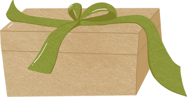 gift box with green bow PNG、SVG