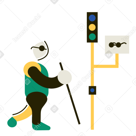 Traffic light for the blind Illustration in PNG, SVG