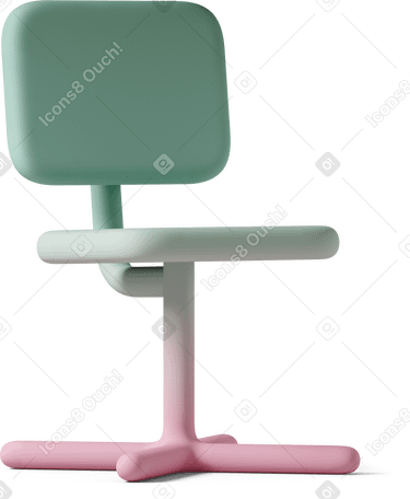 3D gradient desk chair Illustration in PNG, SVG