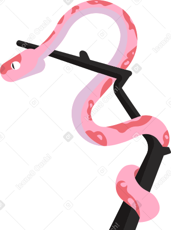 snake on the tree Illustration in PNG, SVG
