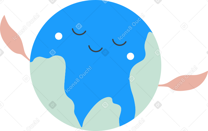 Планета земля с улыбкой в PNG, SVG