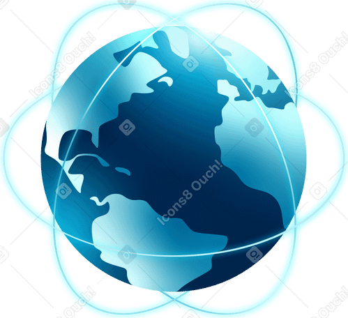earth globe with orbits PNG, SVG